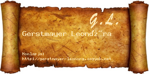 Gerstmayer Leonóra névjegykártya